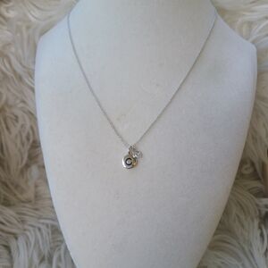 Touchstone Crystal By Swarovski Silver Toned Pendant Necklace- Excellent Conditi